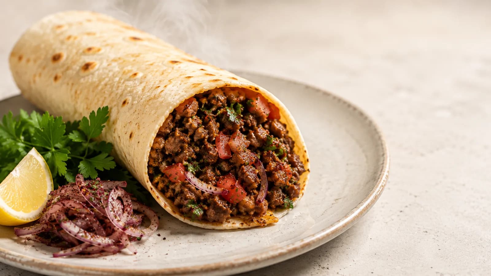 Mersin Tantuni — İnce doğranmış etin tava sacında kavrulup lavaşa sarıldığı Mersin'in simgesi sokak lezzetidir.